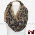 Striped Infinity Neck Scarf in Knit Pattern Crochet Circle Loop scarf